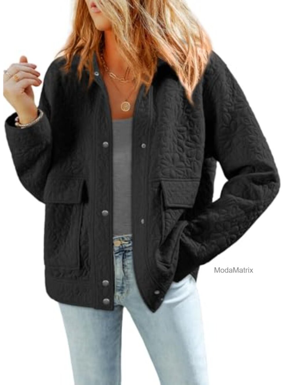 Womens Casual Jacket Warm Winter Long Sleeve Jacquard Button Down Coat